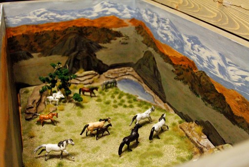 Model of Spring Creek Basin mustangs by Bebe June Mantooth, Troy, Texas.
